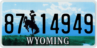 WY license plate 8714949