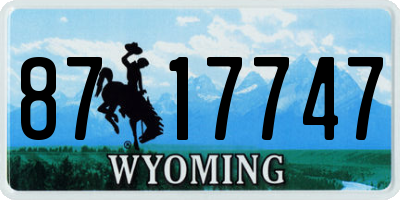 WY license plate 8717747