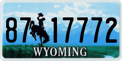 WY license plate 8717772