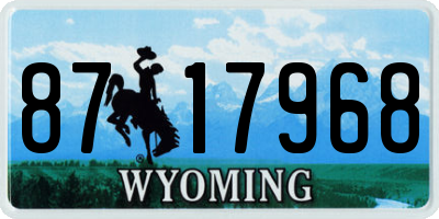 WY license plate 8717968