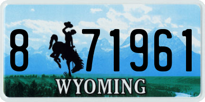 WY license plate 871961