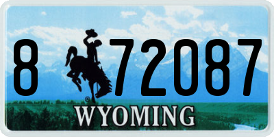 WY license plate 872087
