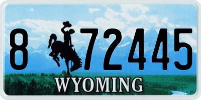 WY license plate 872445