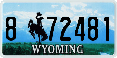 WY license plate 872481