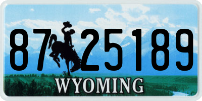 WY license plate 8725189
