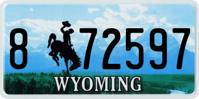 WY license plate 872597