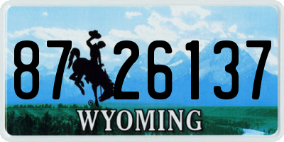 WY license plate 8726137