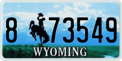 WY license plate 873549
