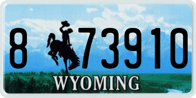 WY license plate 873910