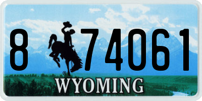 WY license plate 874061