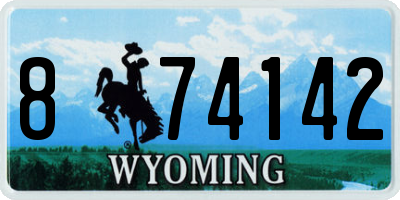 WY license plate 874142