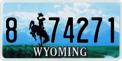 WY license plate 874271