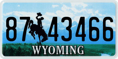 WY license plate 8743466