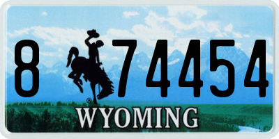 WY license plate 874454