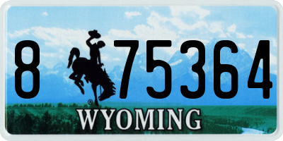 WY license plate 875364
