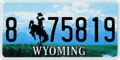 WY license plate 875819