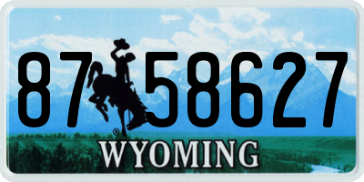 WY license plate 8758627