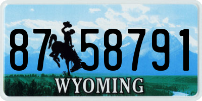 WY license plate 8758791