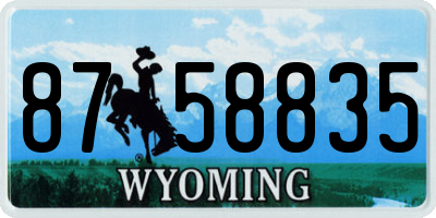WY license plate 8758835