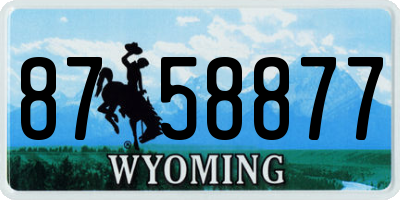 WY license plate 8758877