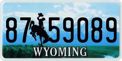 WY license plate 8759089