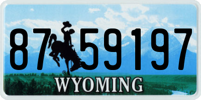 WY license plate 8759197