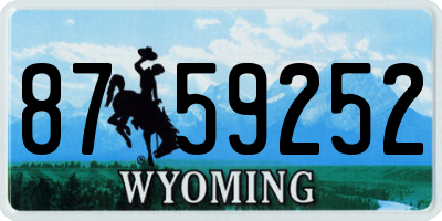 WY license plate 8759252