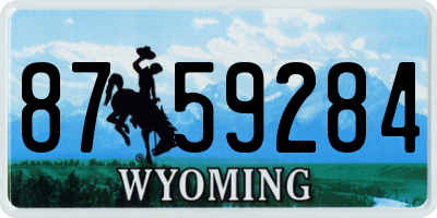 WY license plate 8759284