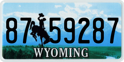 WY license plate 8759287