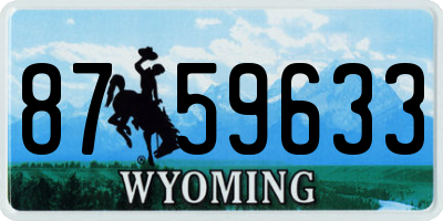 WY license plate 8759633