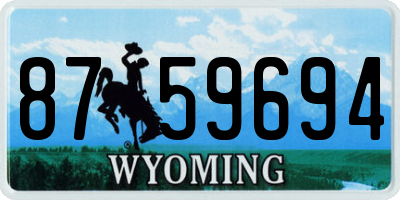 WY license plate 8759694