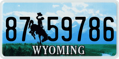 WY license plate 8759786