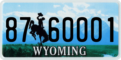 WY license plate 8760001