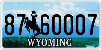 WY license plate 8760007