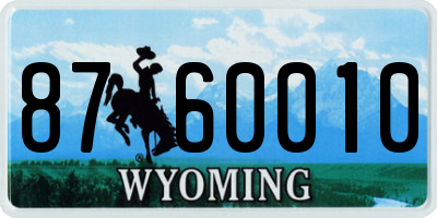 WY license plate 8760010