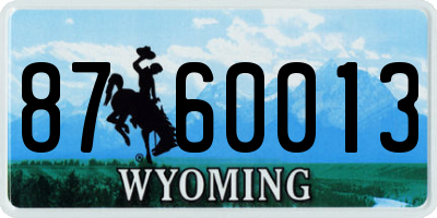 WY license plate 8760013