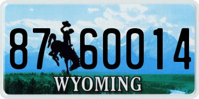 WY license plate 8760014