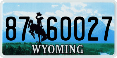 WY license plate 8760027