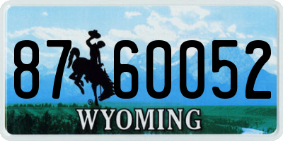 WY license plate 8760052
