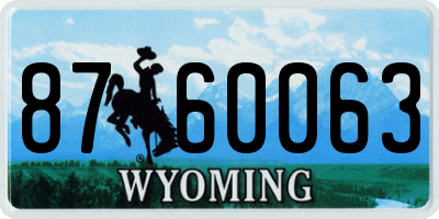 WY license plate 8760063