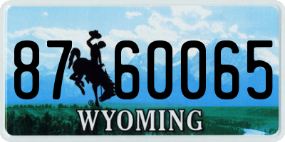 WY license plate 8760065