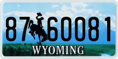 WY license plate 8760081