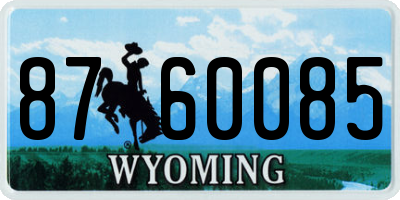 WY license plate 8760085