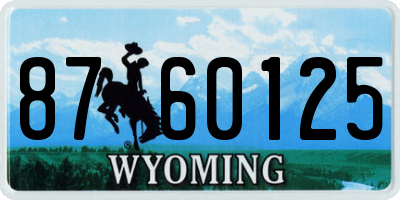 WY license plate 8760125