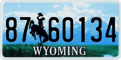 WY license plate 8760134