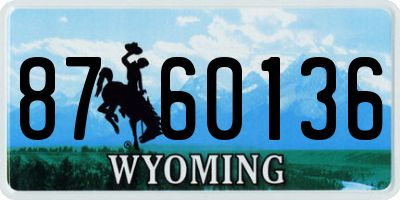WY license plate 8760136