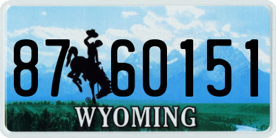 WY license plate 8760151