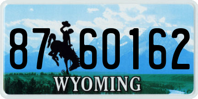 WY license plate 8760162