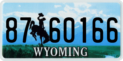 WY license plate 8760166