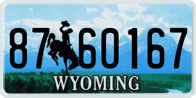 WY license plate 8760167
